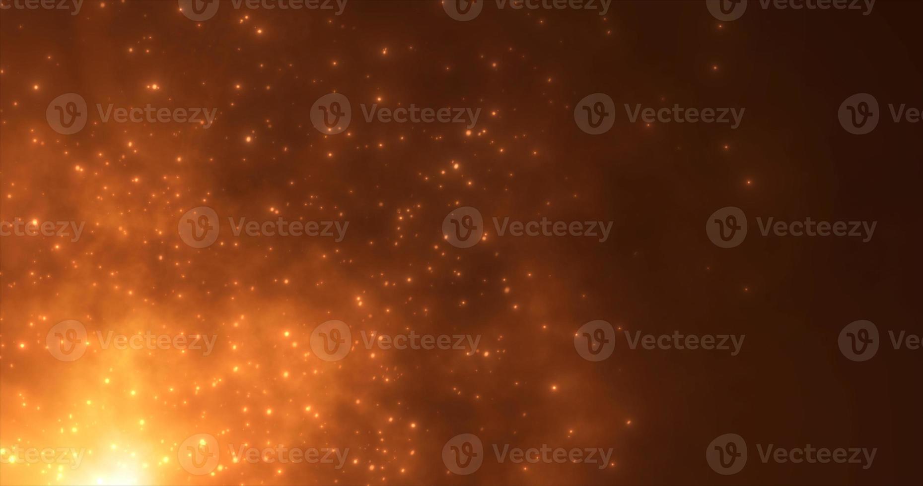 Abstract orange fiery flame bonfire of particles and sparks glowing beautiful magical on a dark background. Abstract background photo