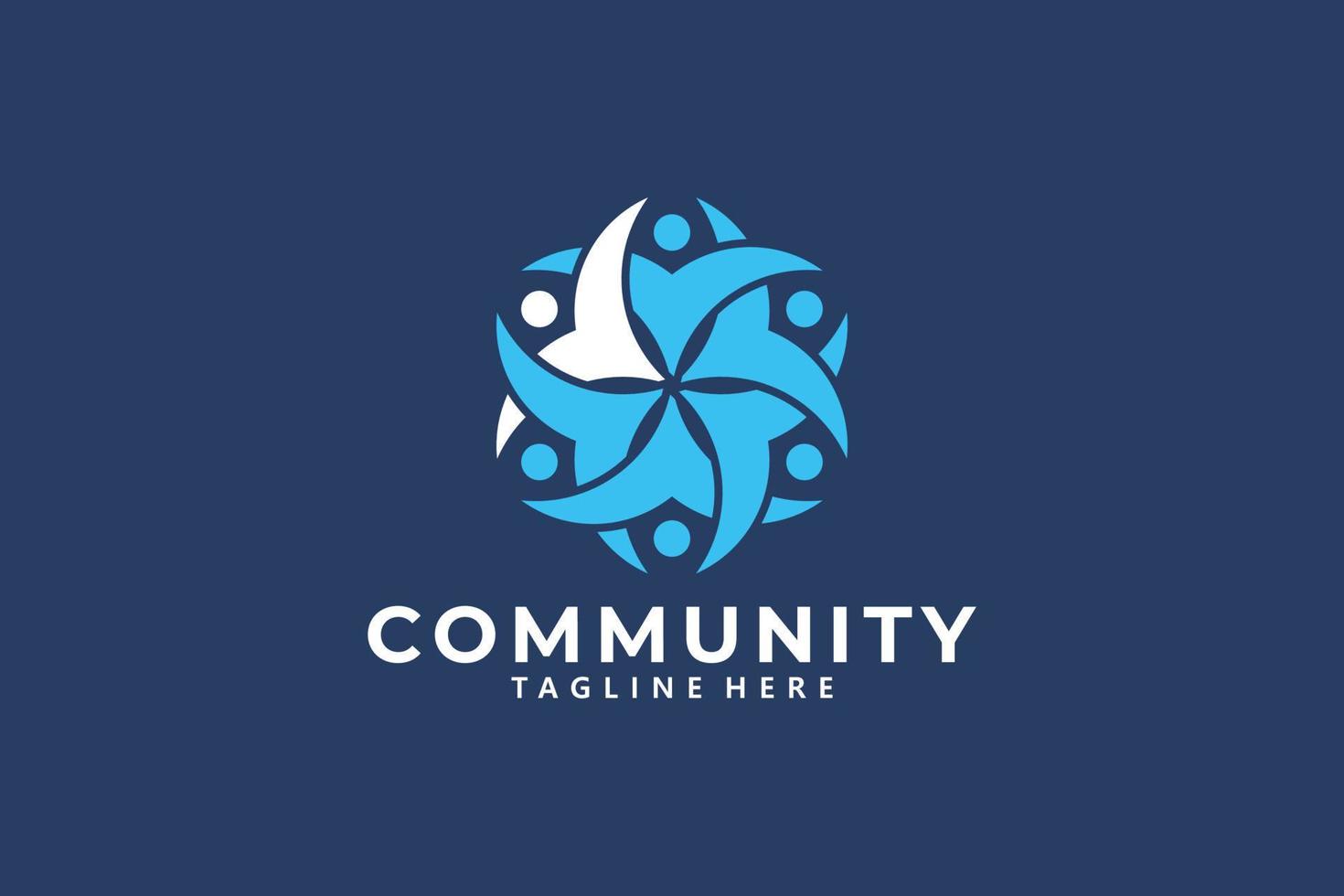 vector de icono de logotipo de comunidad aislado