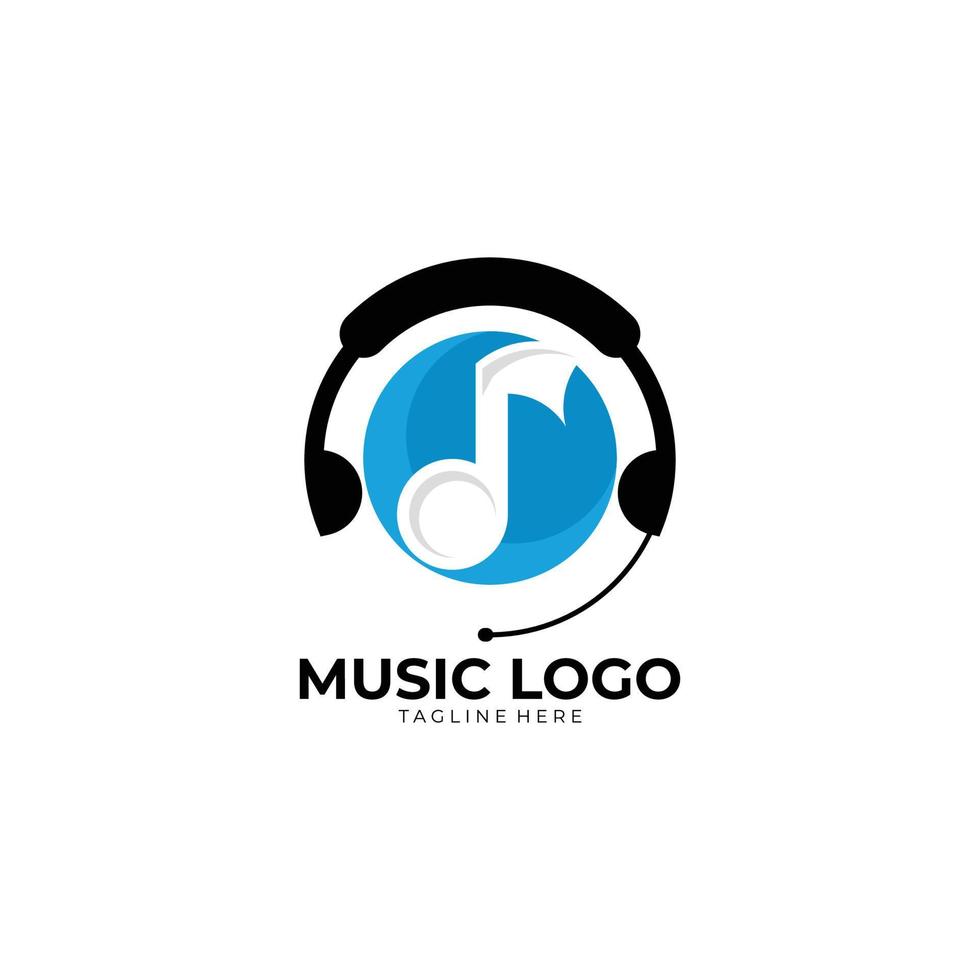 vector de icono de logotipo de música aislado