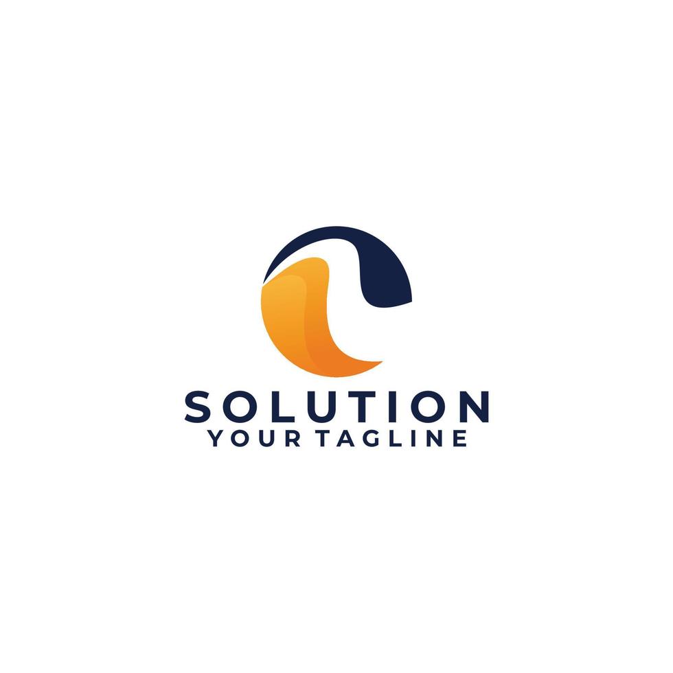 vector de icono de logotipo de solución aislado