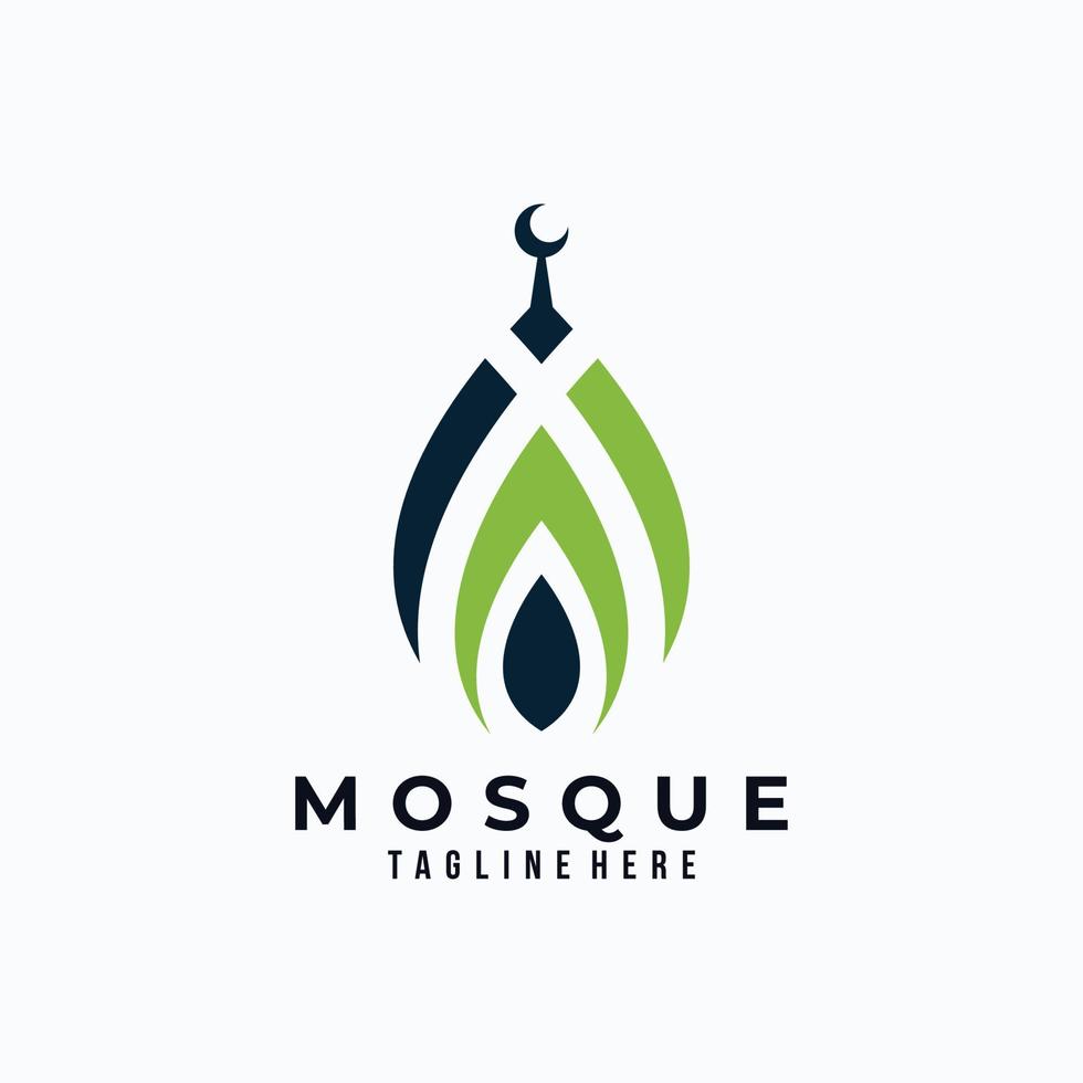 vector de icono de logotipo de mezquita aislado
