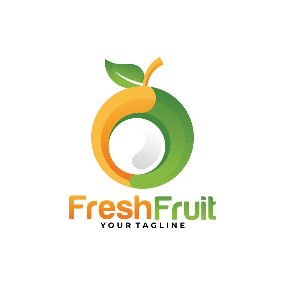 vector de icono de logotipo de fruta fresca aislado