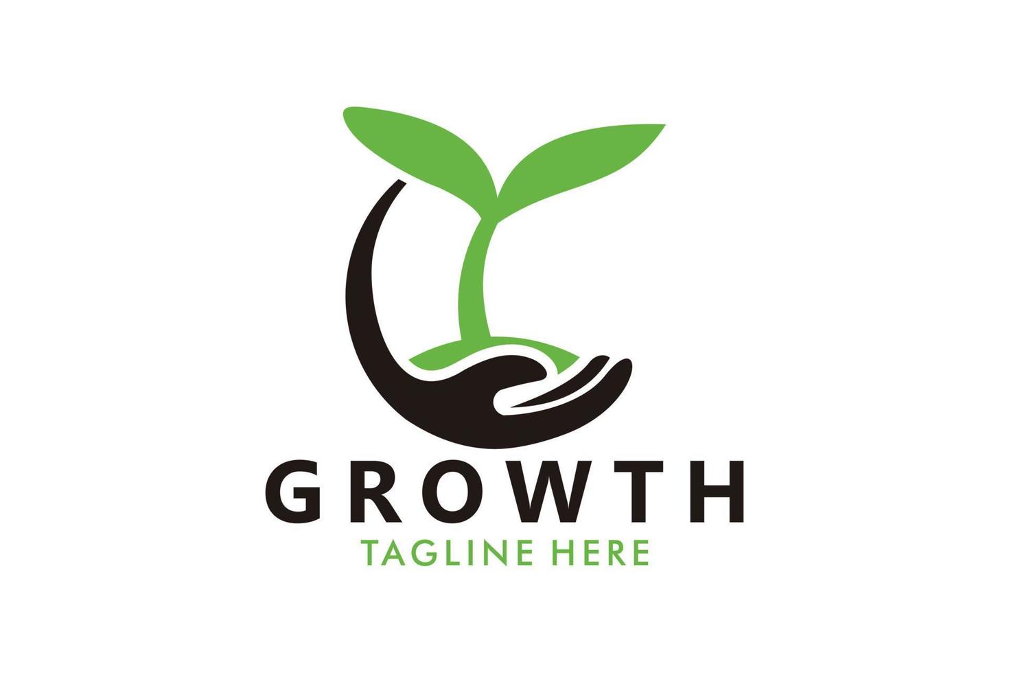 vector de icono de logotipo de semilla de crecimiento aislado