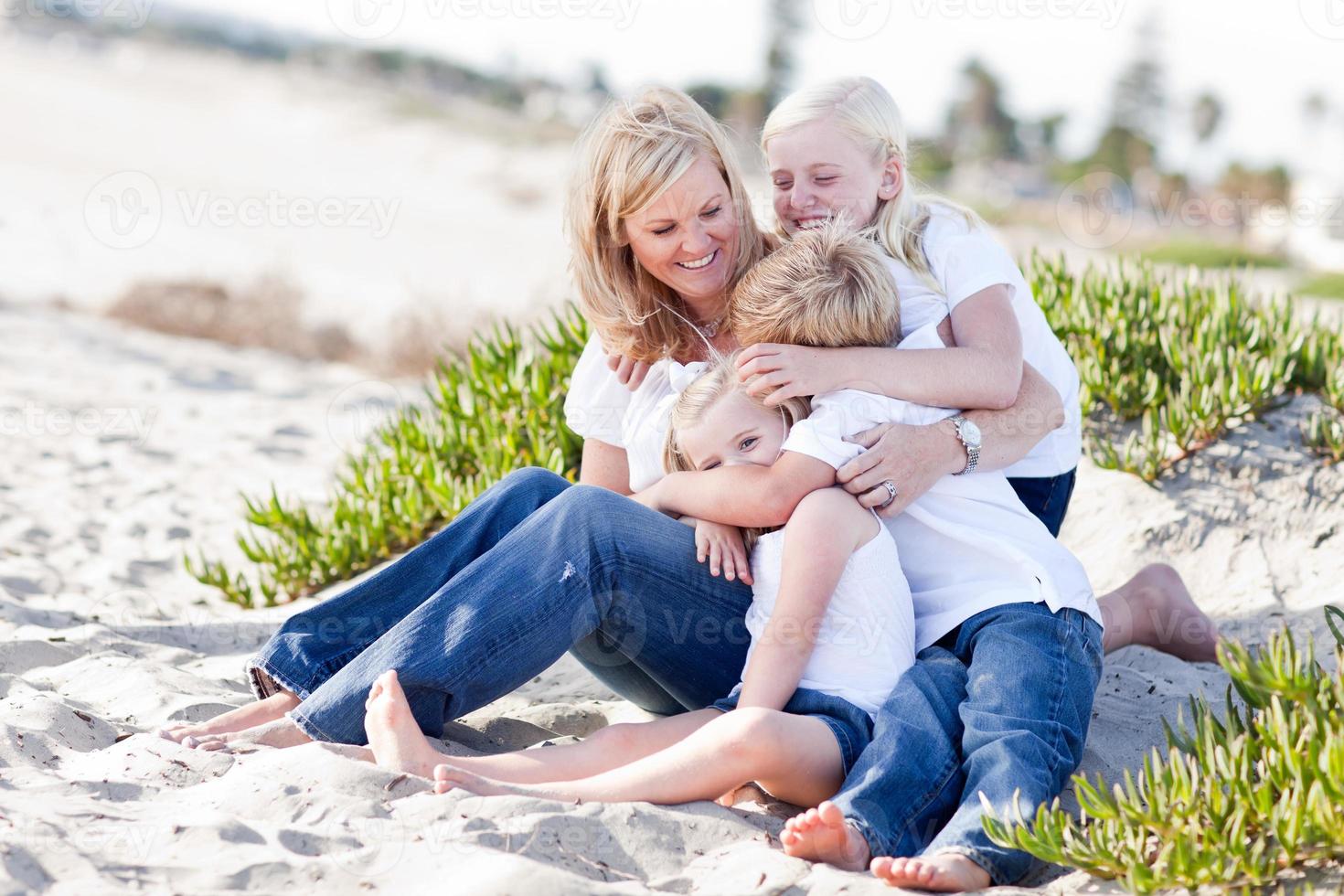 Attractive Mom Having Fun with Her Cute Children photo