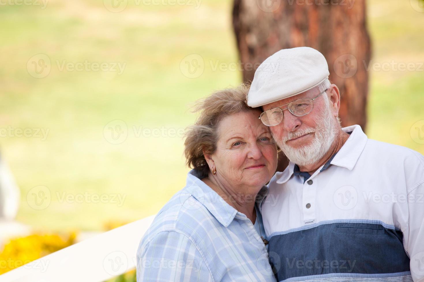 Happy Senior Couple in The Park photo