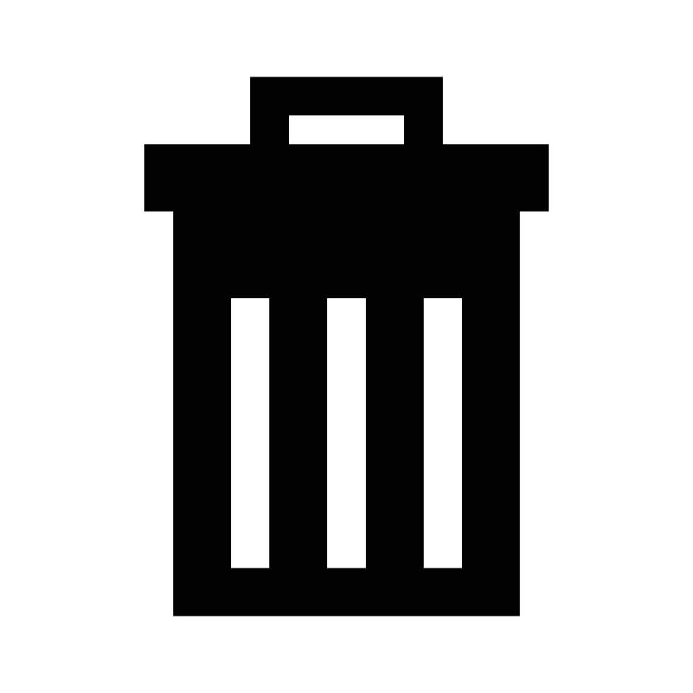 trash can icon silhouette vector