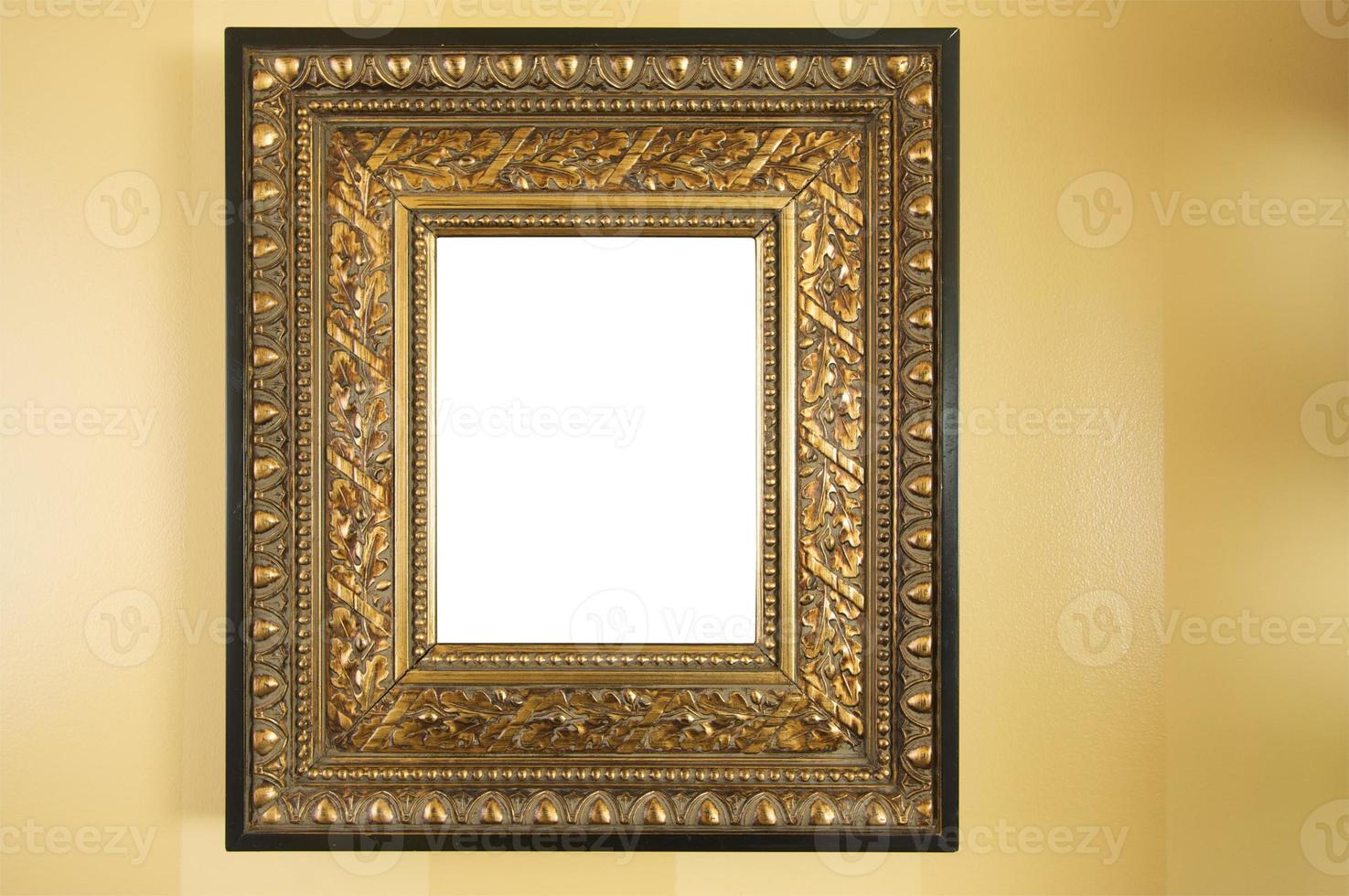 Ornate Blank Picture Frame on Wall photo