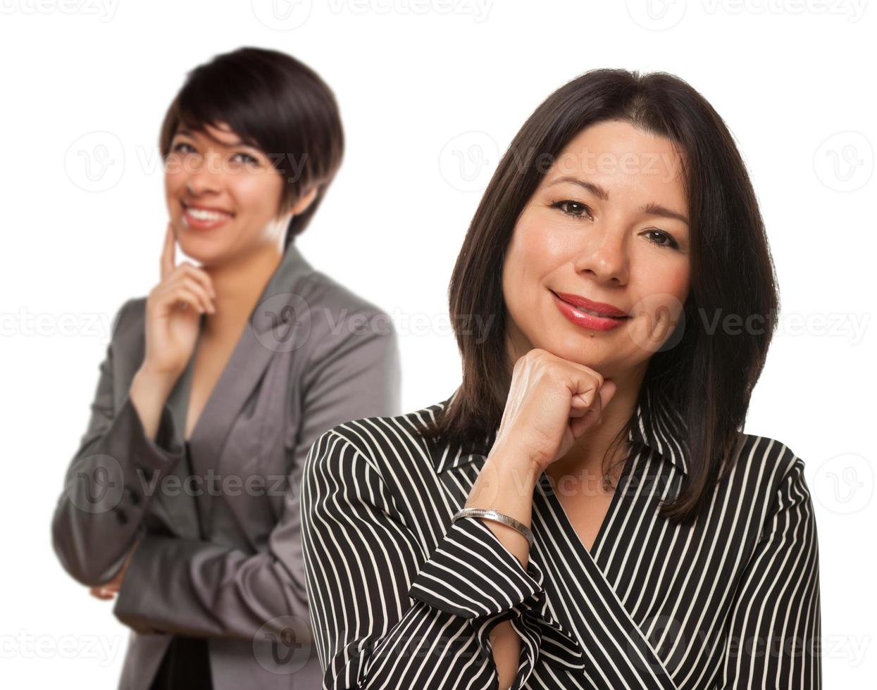 Attractive Multiethnic Mother and Daughter Portrait photo