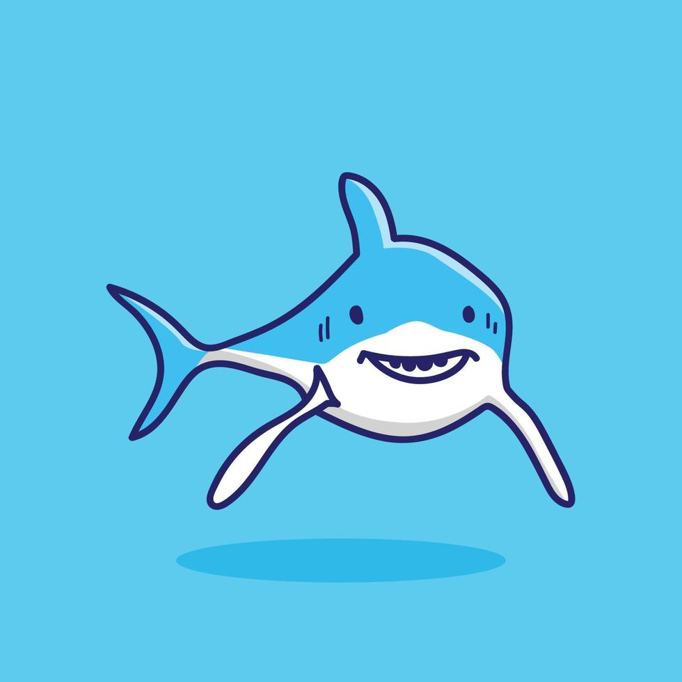 ilustración de vector de tiburón de sonrisa genial para estampados de camisetas, carteles y otros usos.