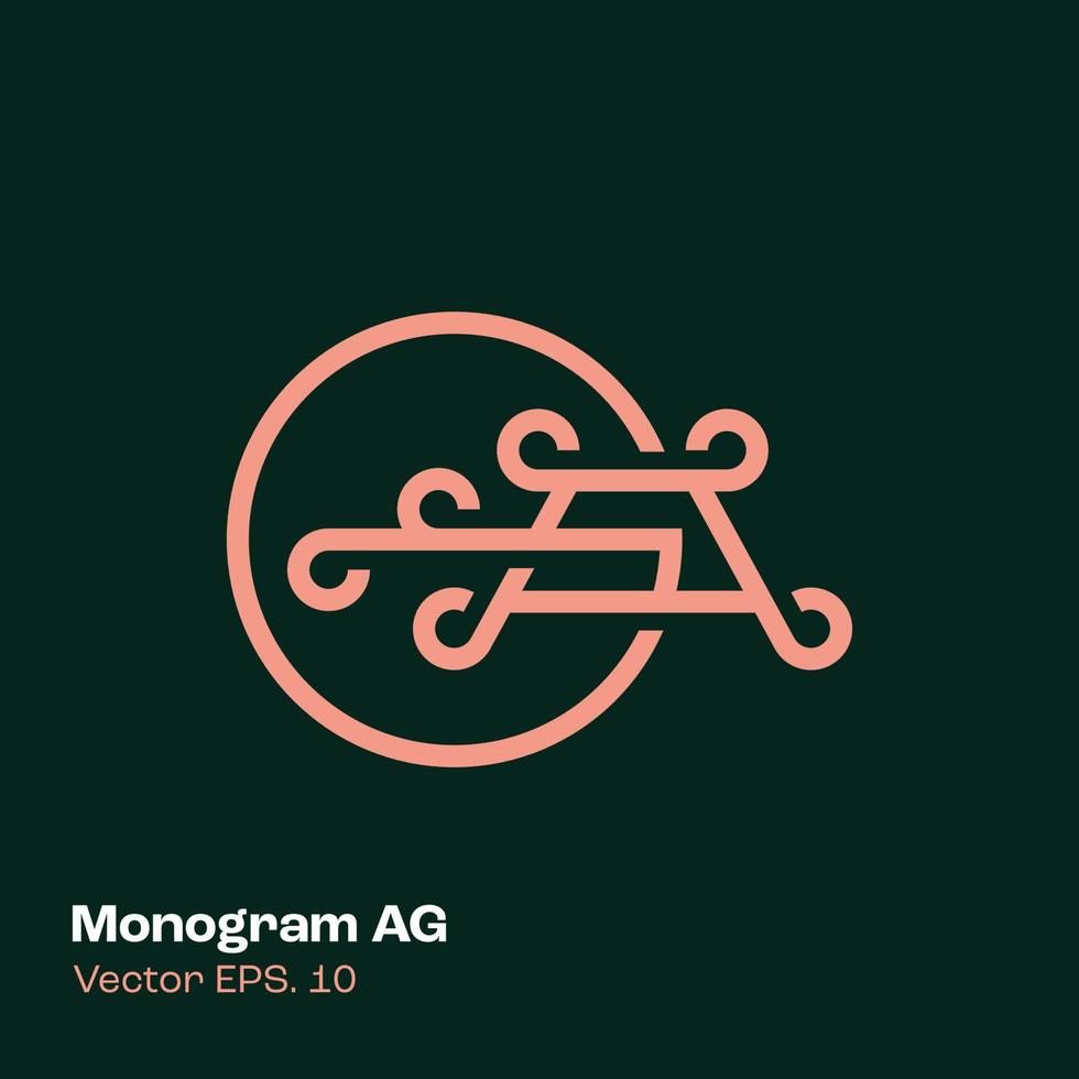 logotipo de monograma ag vector