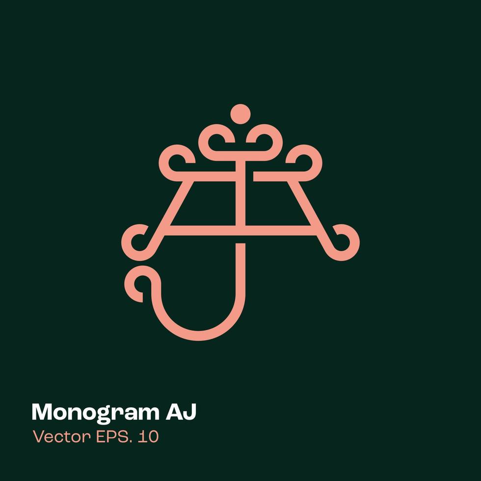 logotipo del monograma aj vector