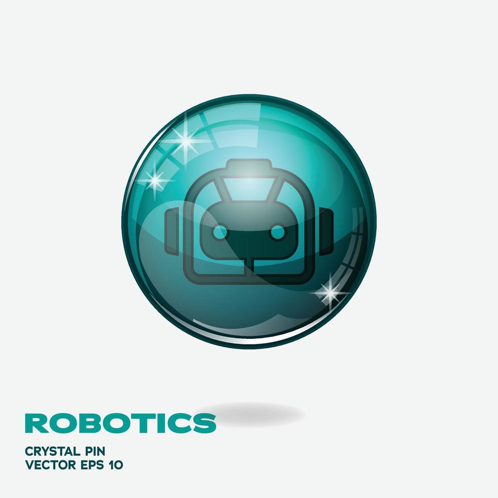 Robotics 3D Buttons vector