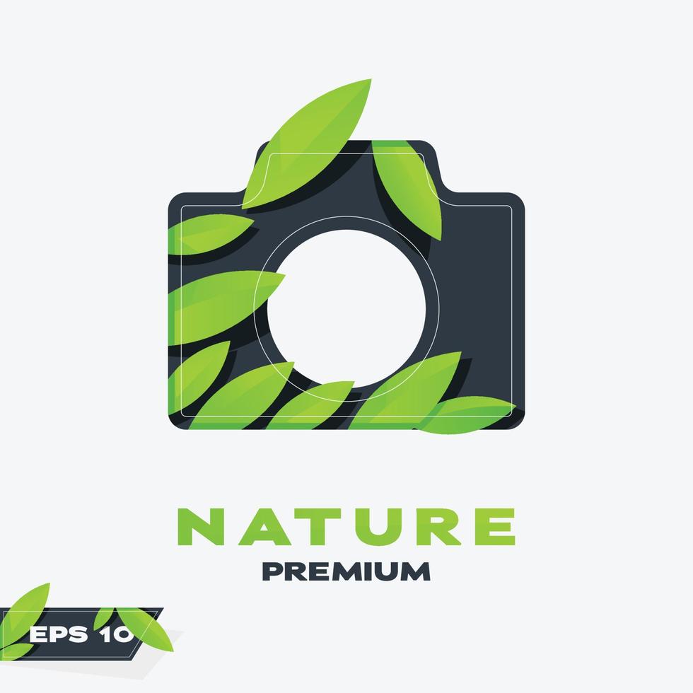 fotografía naturaleza hojas logo vector