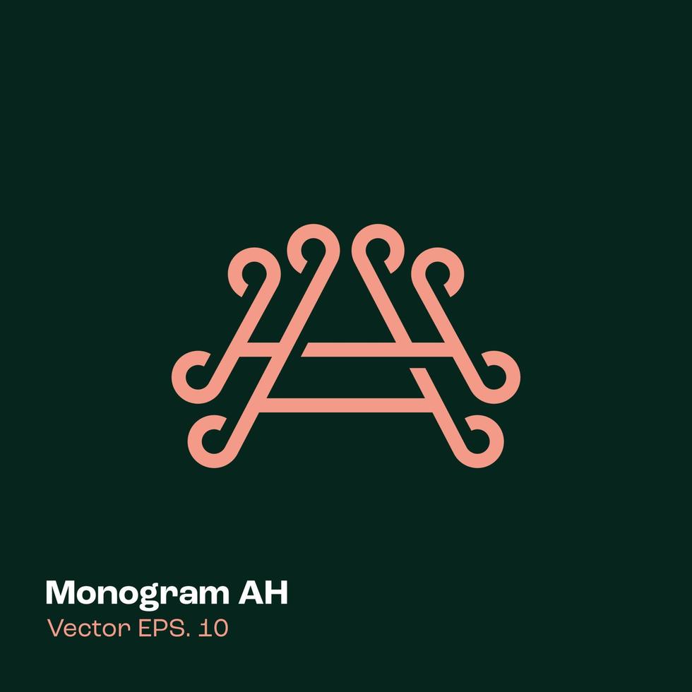 monograma ah logotipo vector