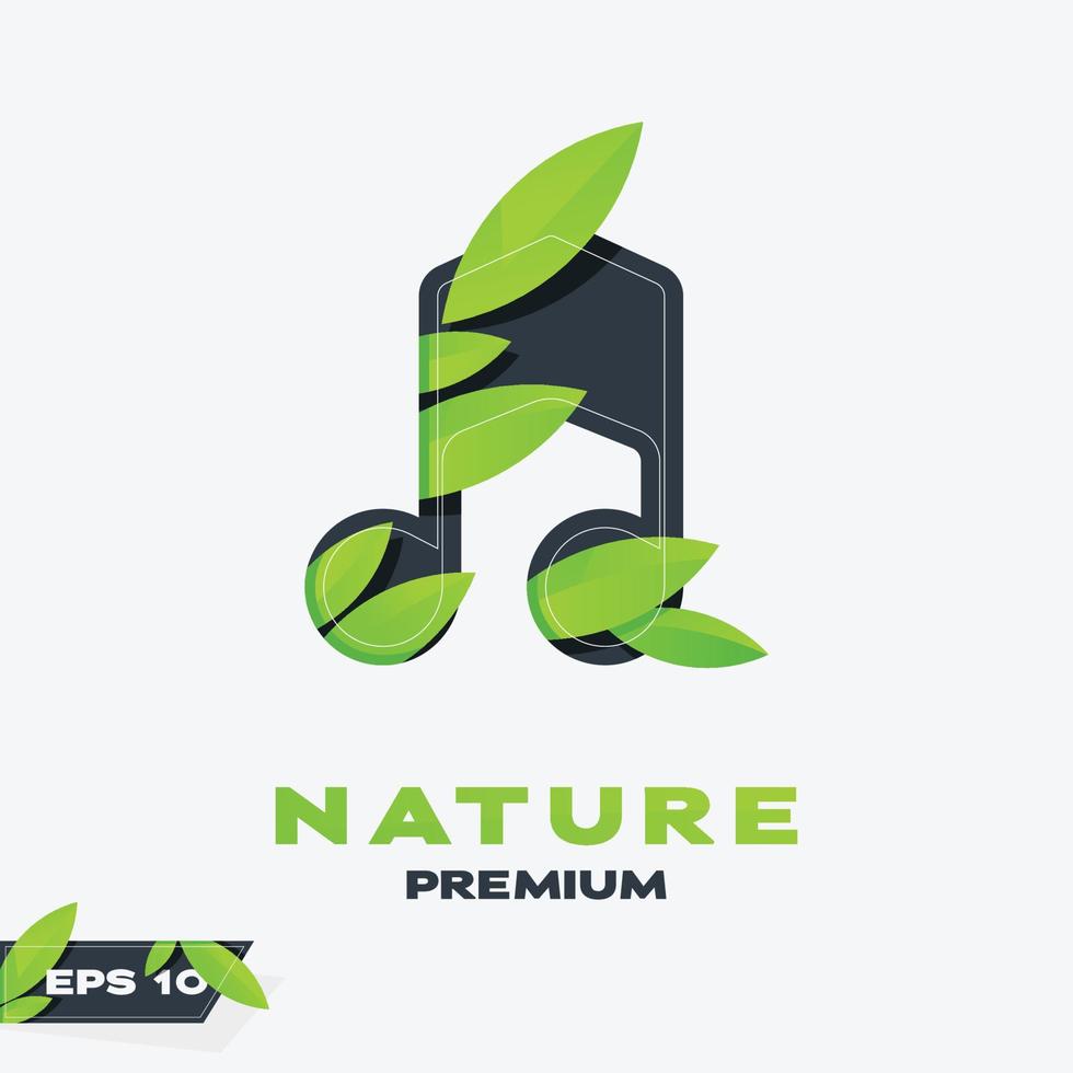 Music Nature Leaves Logo vector