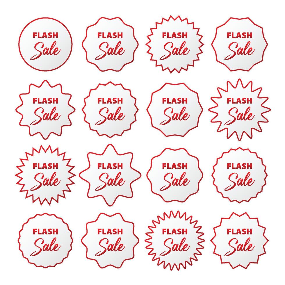 set of flash sale label badge vector design