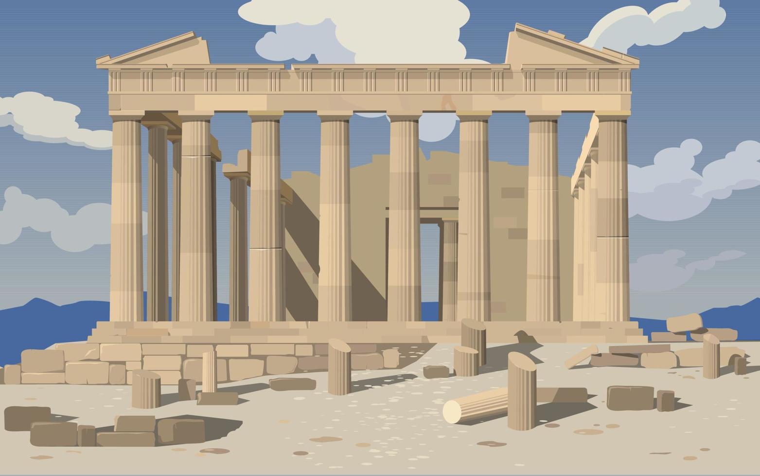 Athens. Parthenon. Acropolis. vector. vector