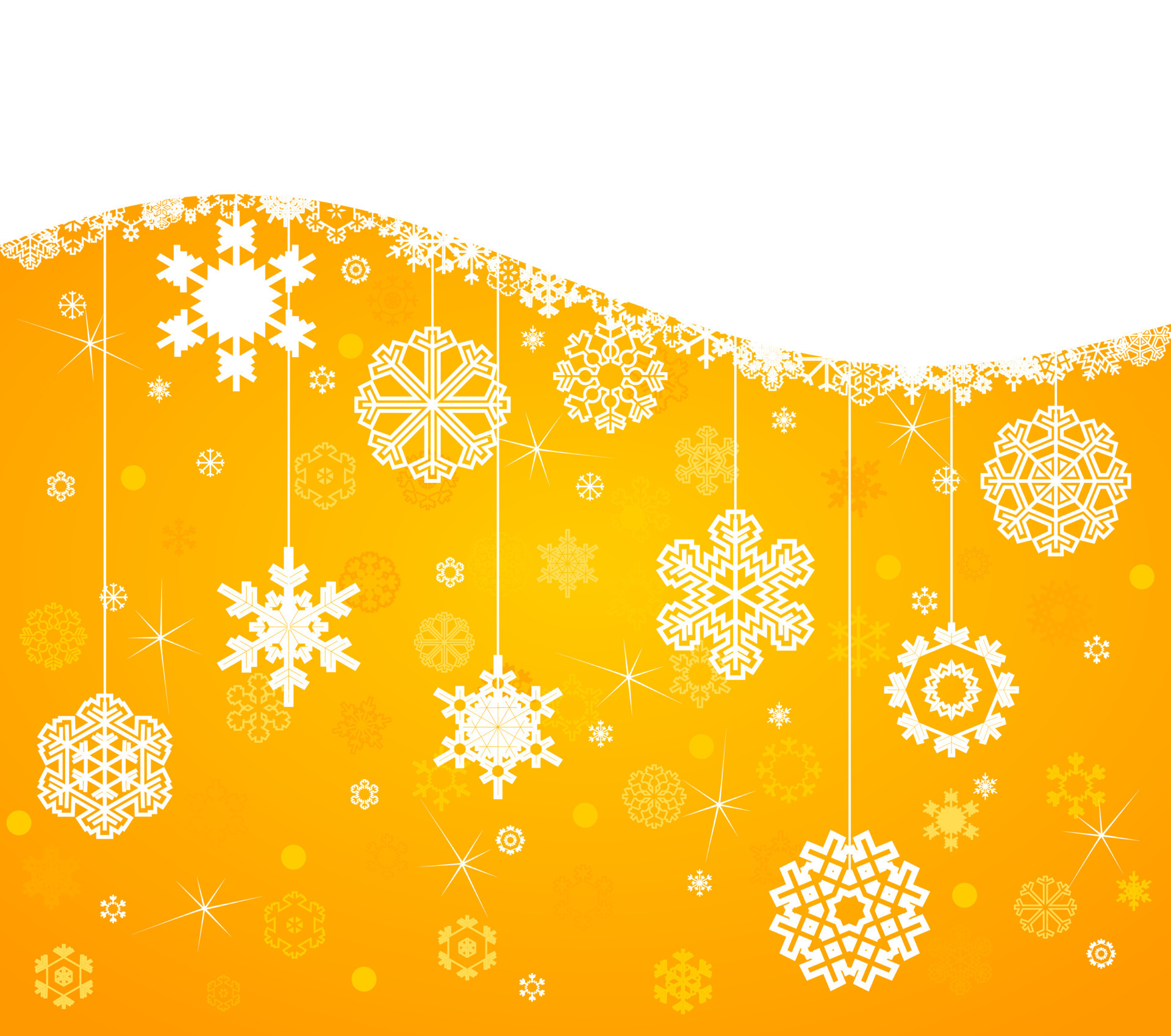 White snowflakes on a yellow background. A vector illustration 16452481