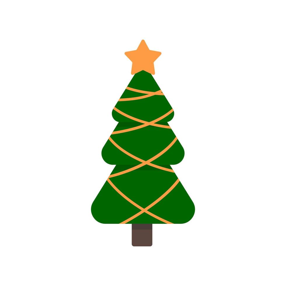 Christmas tree and decoration. Vector illustration