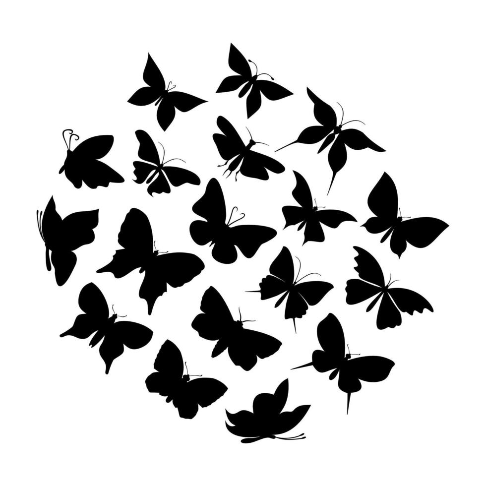 The flight of butterflies flies. A vector illustration