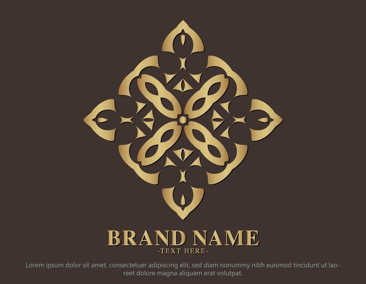 luxury ornament logo line art vector