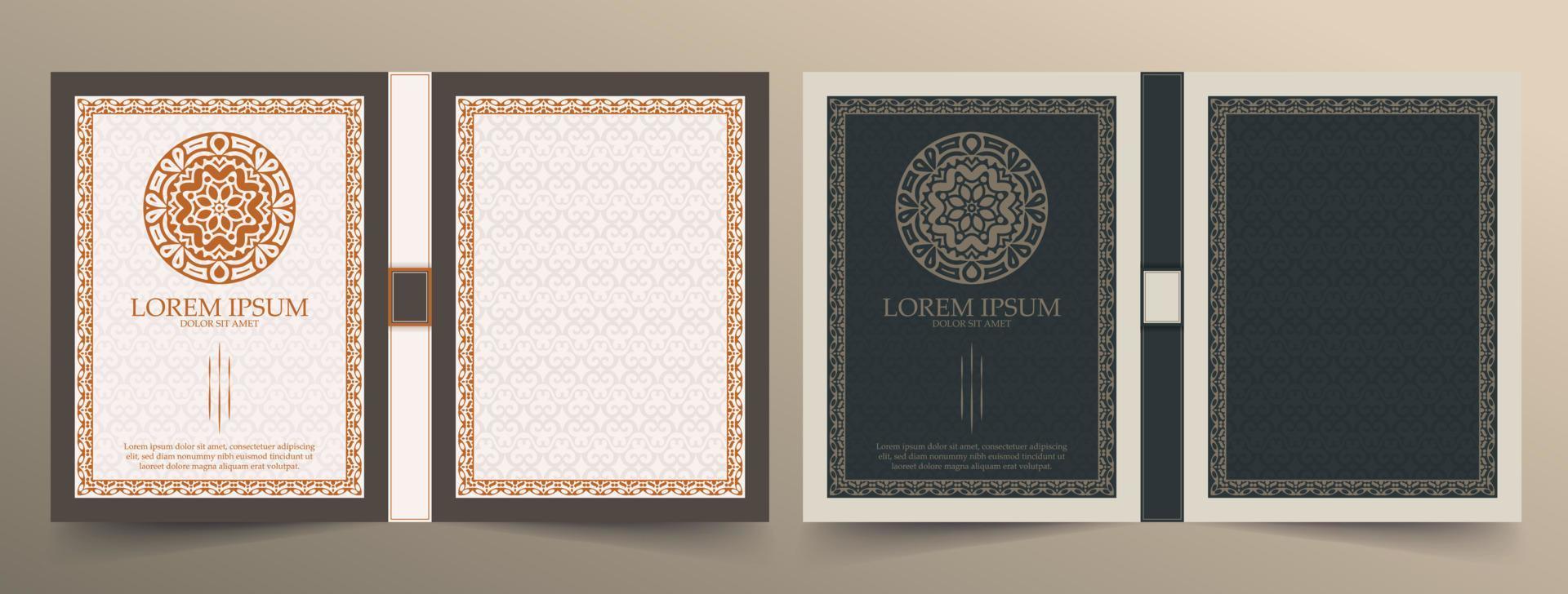 Luxury ornamental book cover design vector