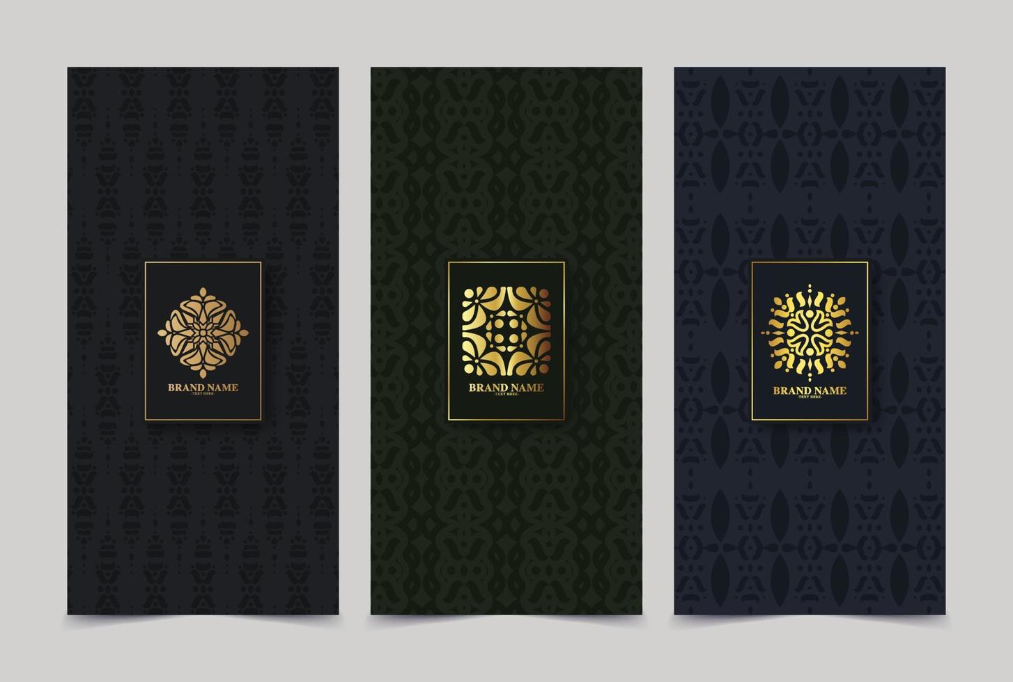 Set of luxury retro labels with calligraphic vector logo. Antique monogram collection