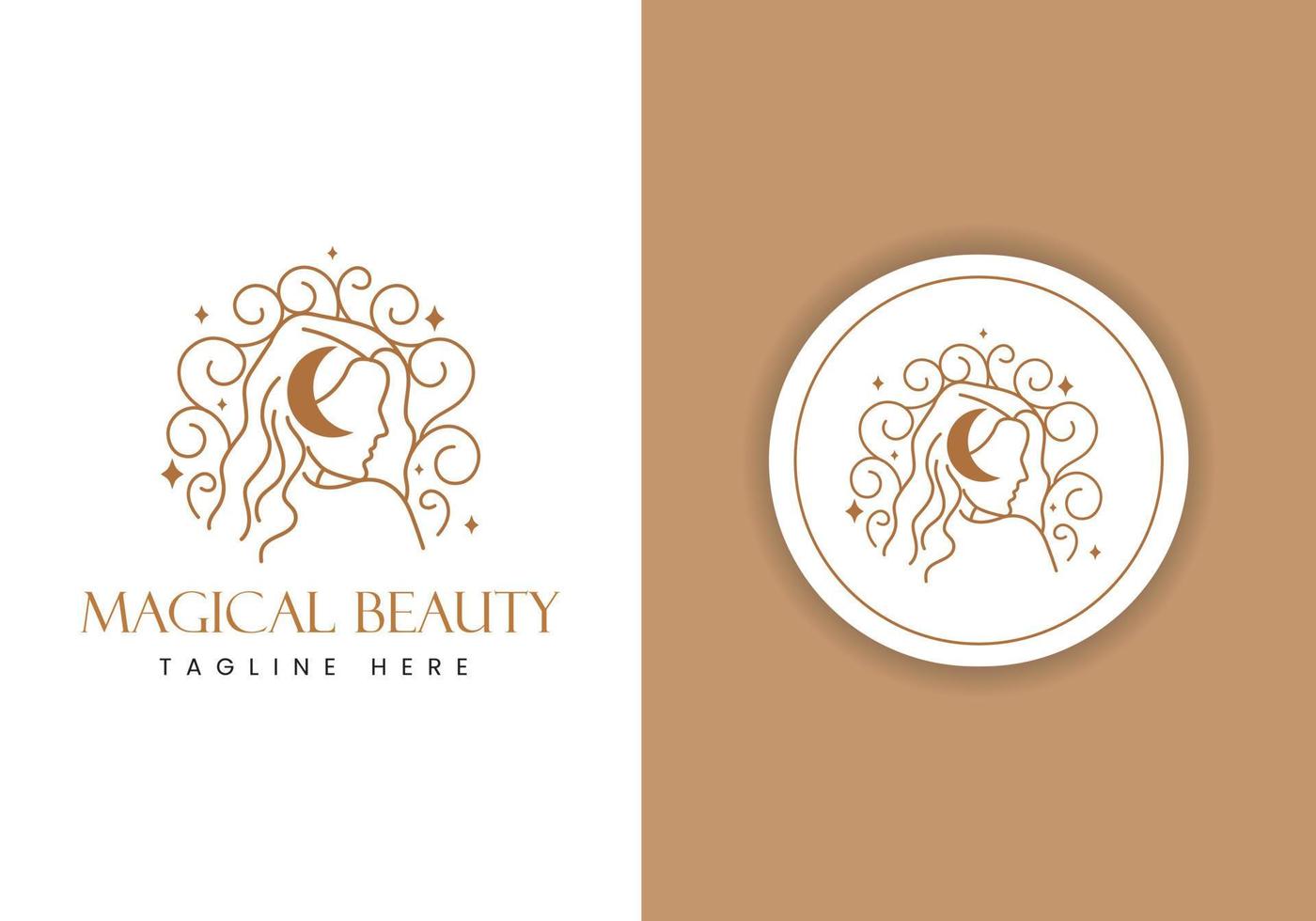 minimalistic linear style Feminine beauty woman head logo brand elements template, female face illustration for beauty fashion spa prints, jewelry store,  organic cosmetics Free Vector