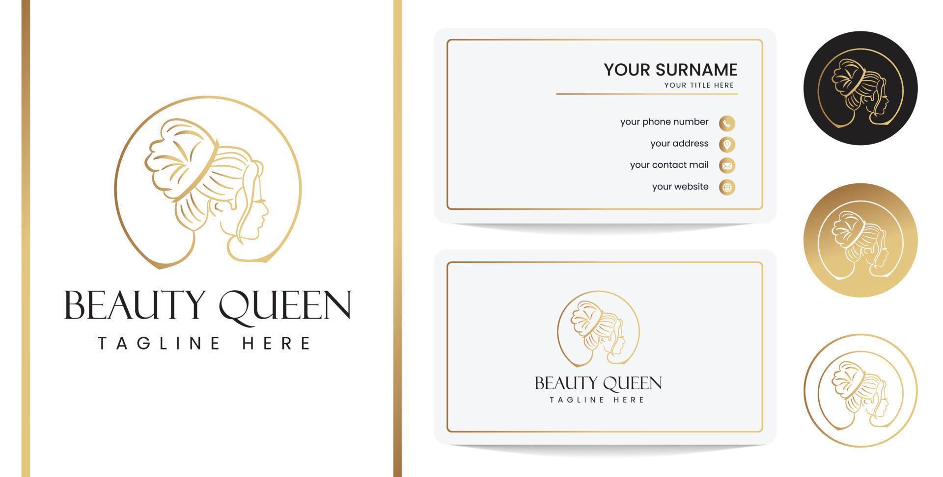 minimalistic linear style Feminine beauty woman head logo brand elements template, female face illustration for beauty fashion spa prints, jewelry store,  organic cosmetics Free Vector