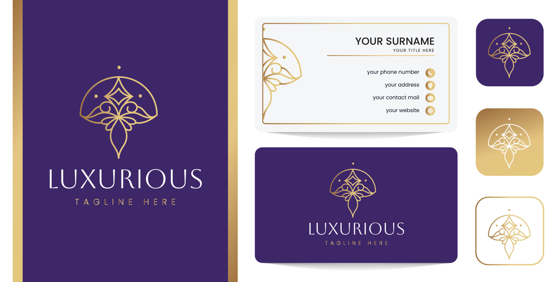 Luxury brand gold logo template modern design vect