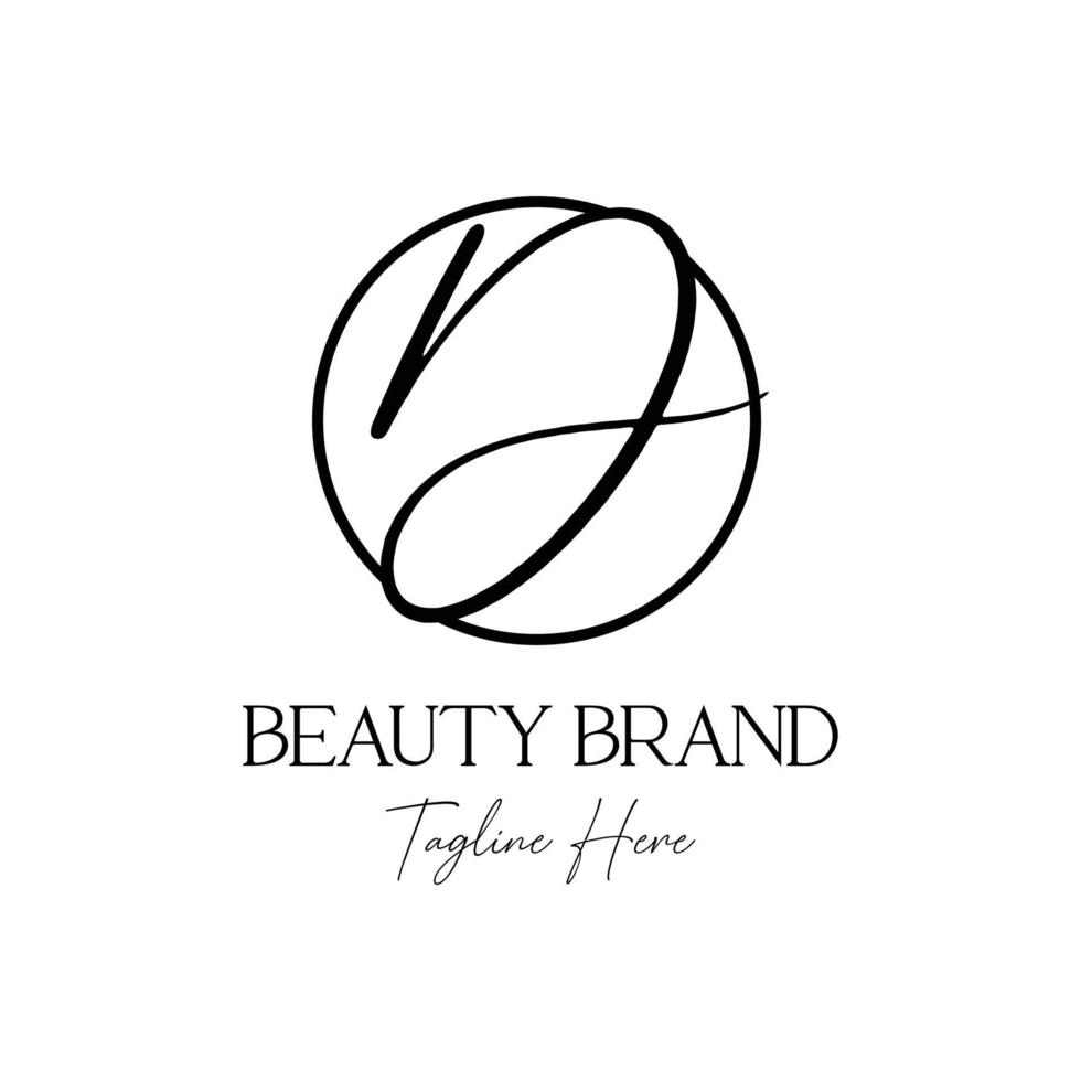 d letra inicial y plantilla de logotipo de estilo de firma vector libre moda, joyería, boutique e identidad de marca comercial