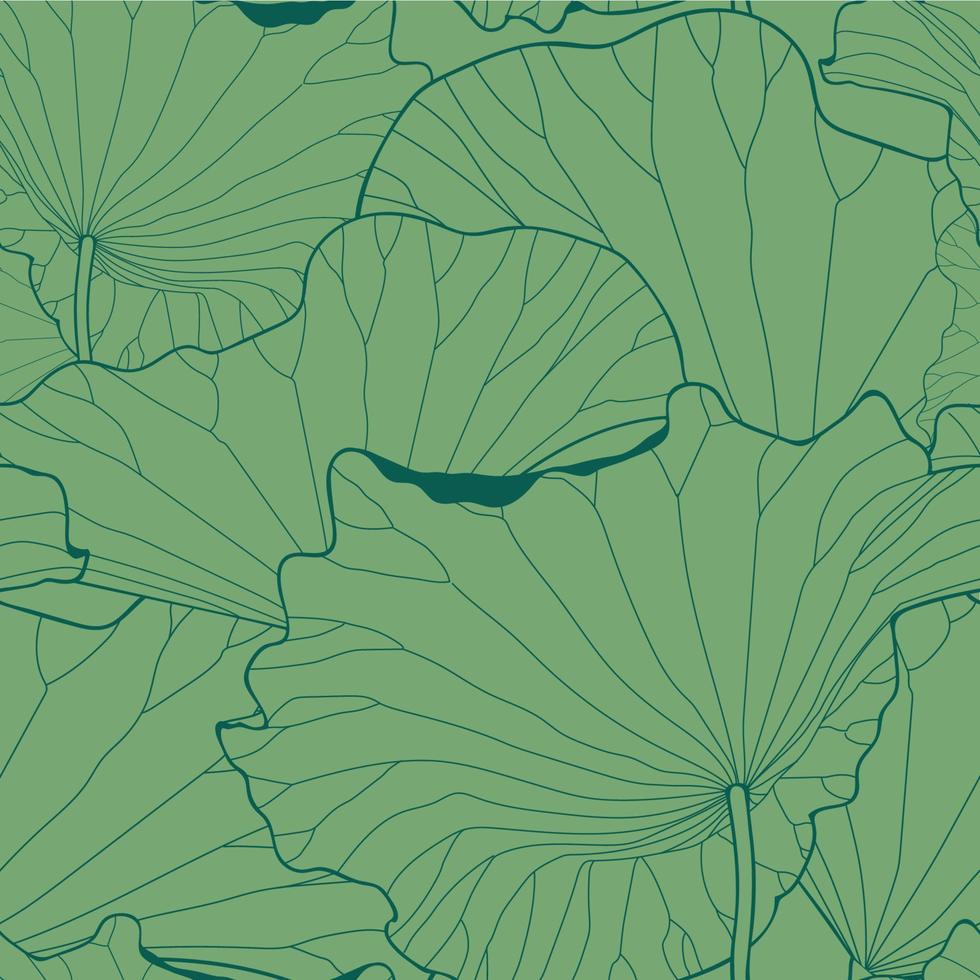 Seamless pattern with natural ornament. Asian lotus flower on a golden background vector