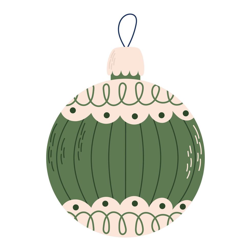 juguete de navidad y pelota en estilo vintage. Decoración navideña vector