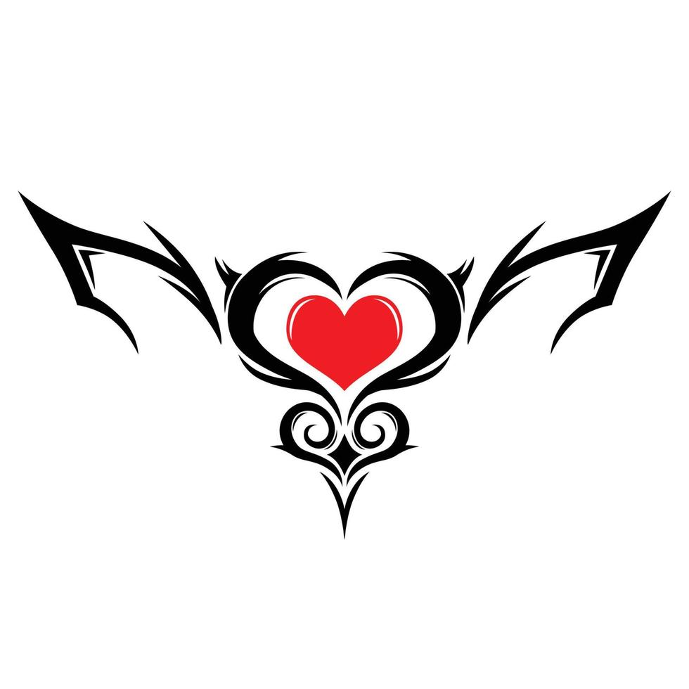 tribal womb tattoo vector with heart