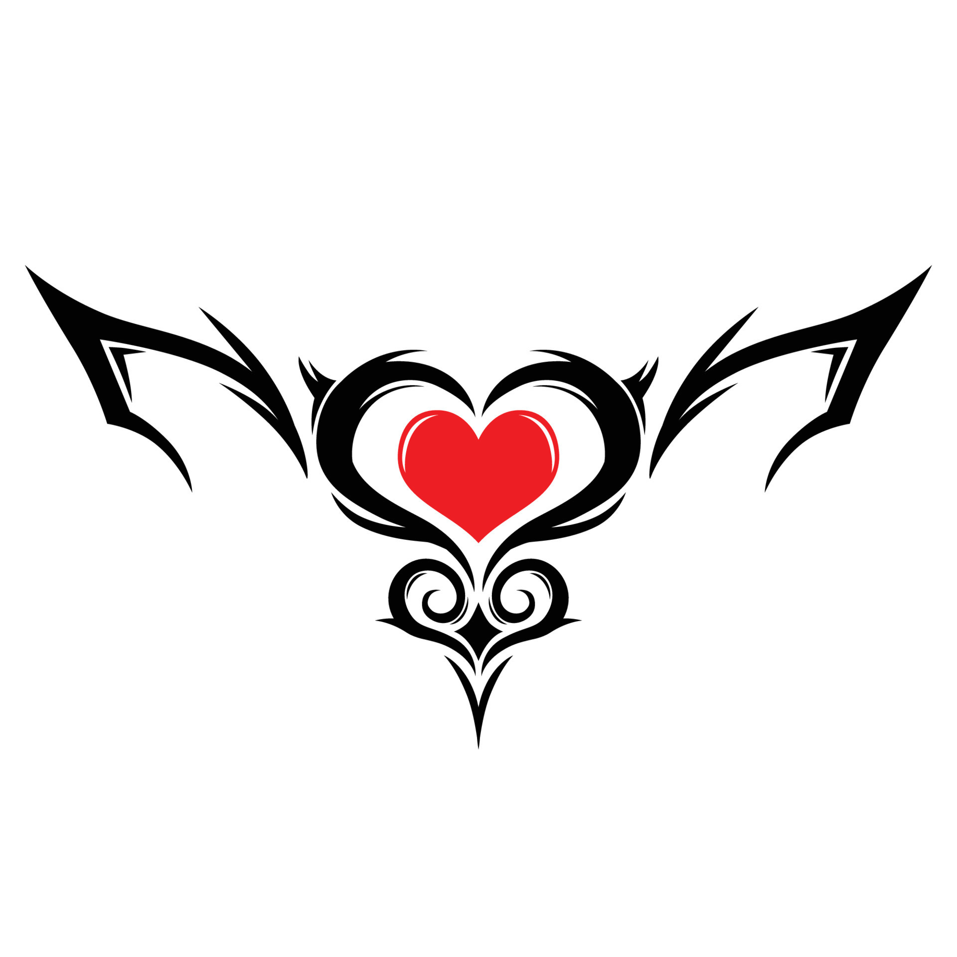 tribal womb tattoo vector with heart 16453307 Vector Art at Vecteezy