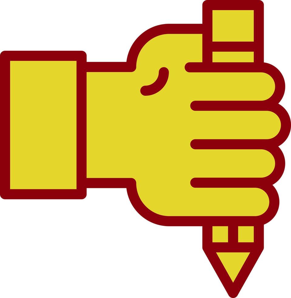 Hand And Pencil Vector Icon Design