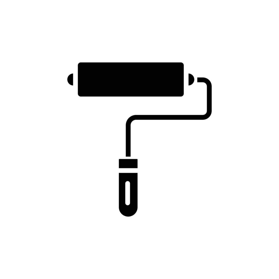 Paint roller icon illustration. glyph icon style. icon related to construction. Simple vector design editable