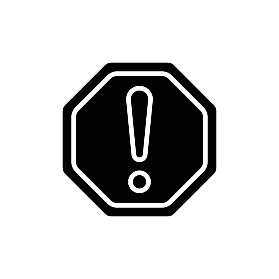 señal de alerta. estilo de icono de glifo. icono relacionado con la advertencia. diseño vectorial simple editable vector