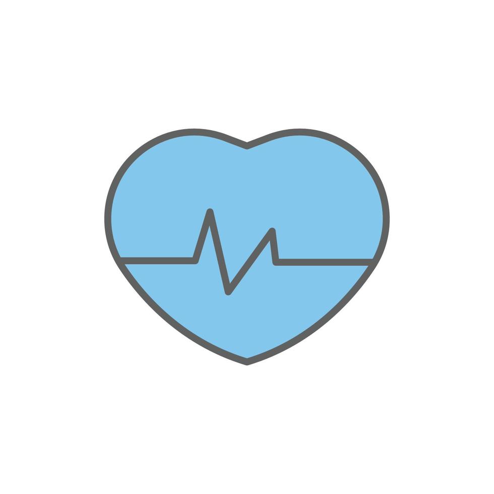 Heart icon illustration. suitable for pulse icon. Two tone icon style. icon related to fitness. Simple vector design editable