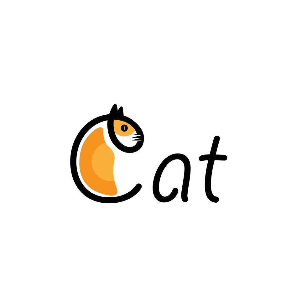 cat logo animals design symbol vector