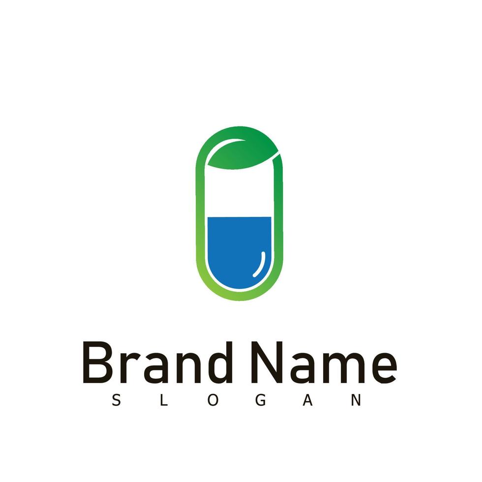 Herbal medicine pill capsule logo design logo design template. Premium Vecto vector