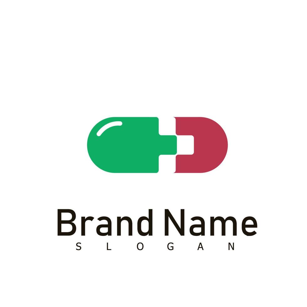 Herbal medicine pill capsule logo design logo design template. Premium Vecto vector
