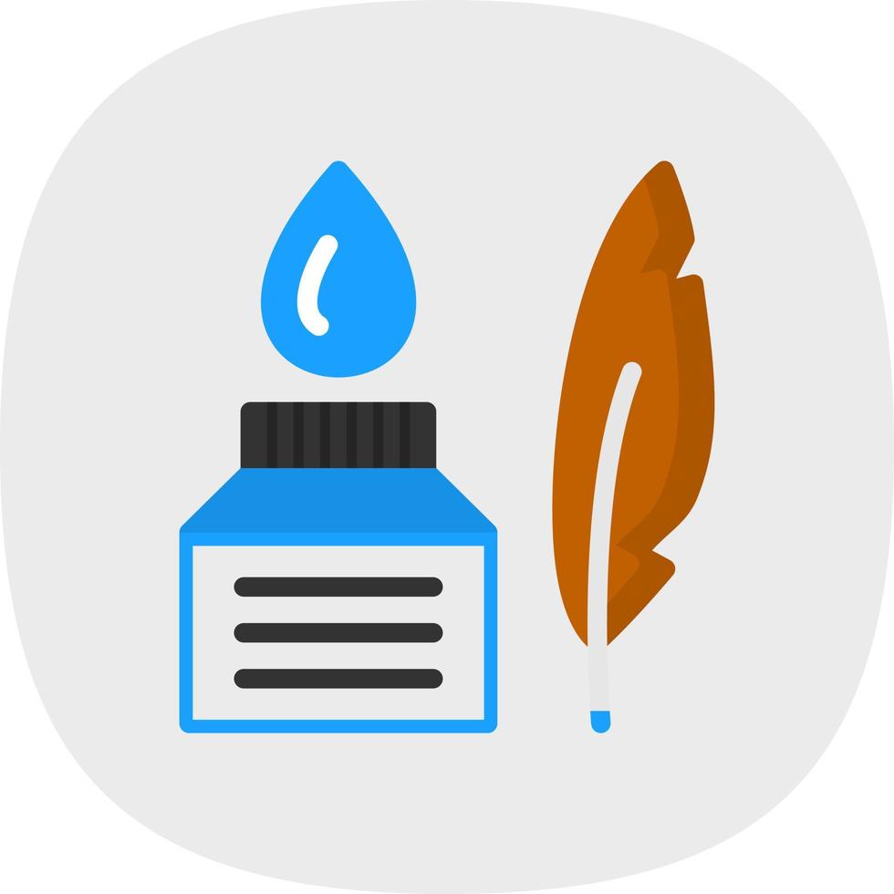 Feather And Ink Vector Icon Design