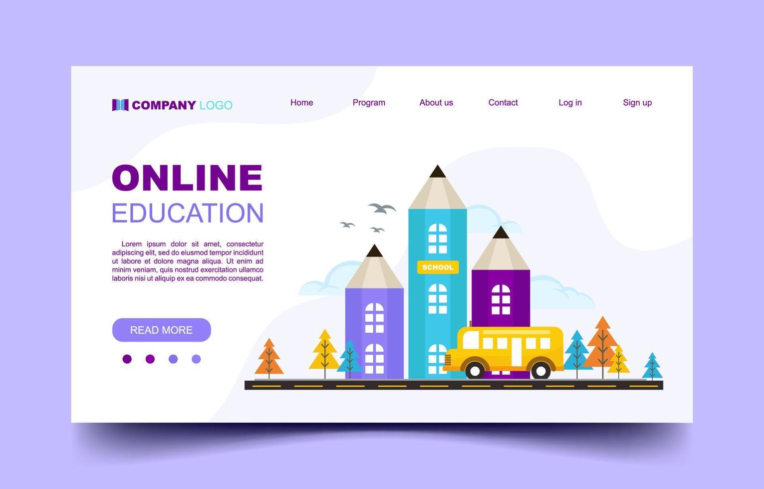 Education Preview Mock Up with Flat Color Concept vector