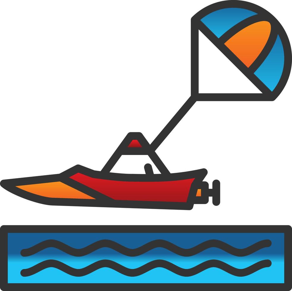 Parasailing Vector Icon Design