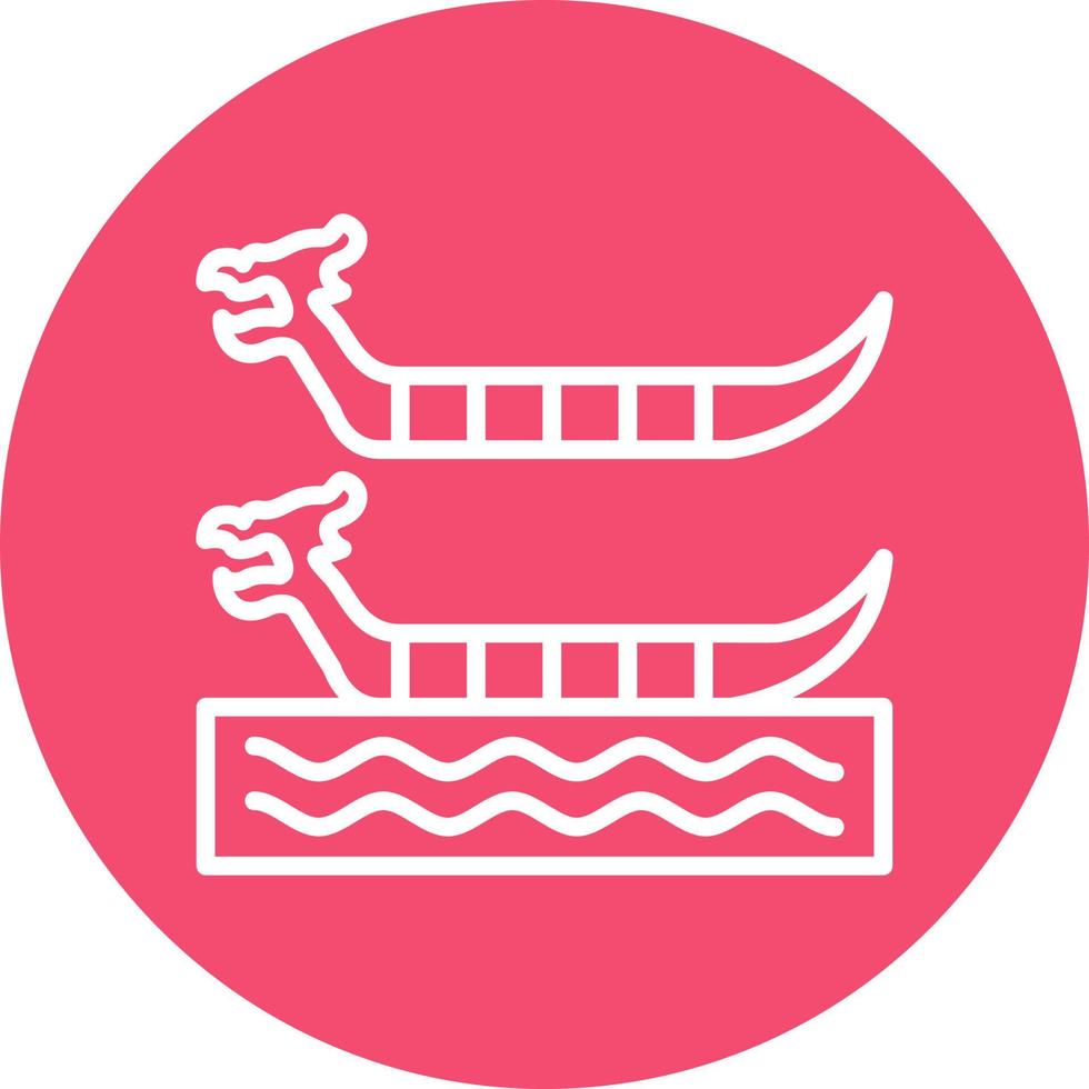 Dragon Boat Racing Vector Icon Design