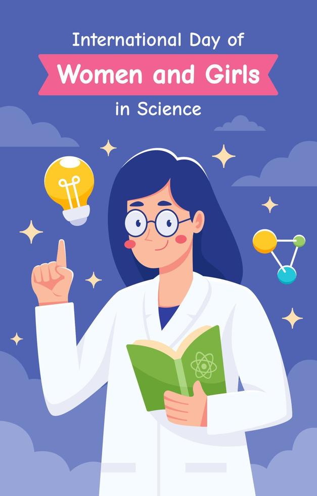 International Day of Women and Girls in Science Poster vector