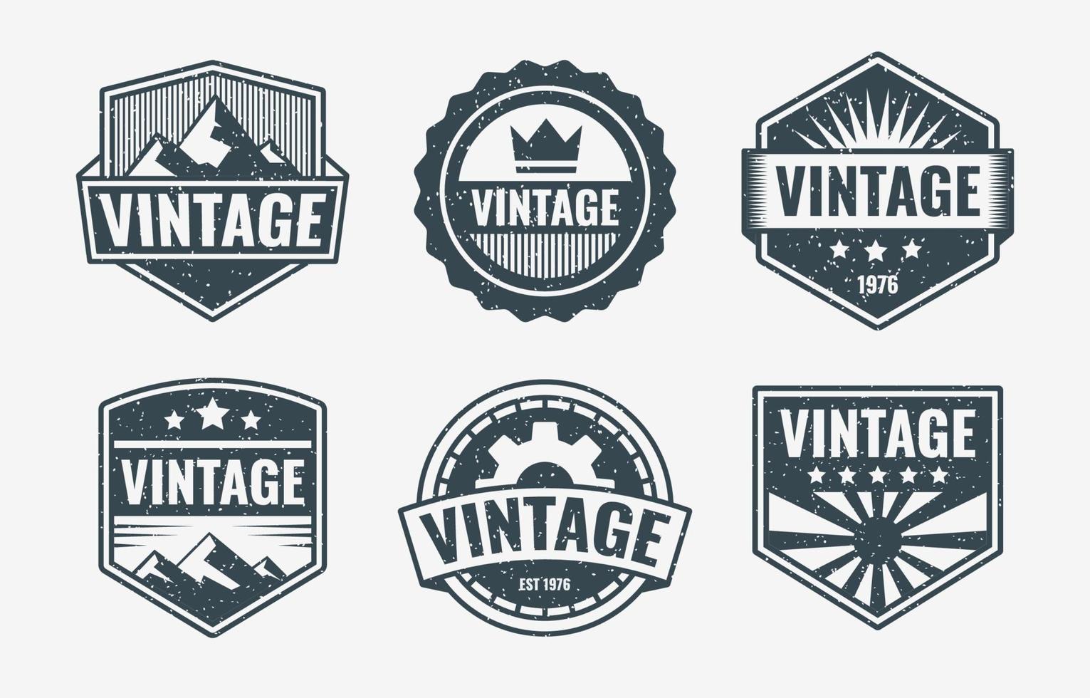 conjunto de logotipos de temática vintage vector