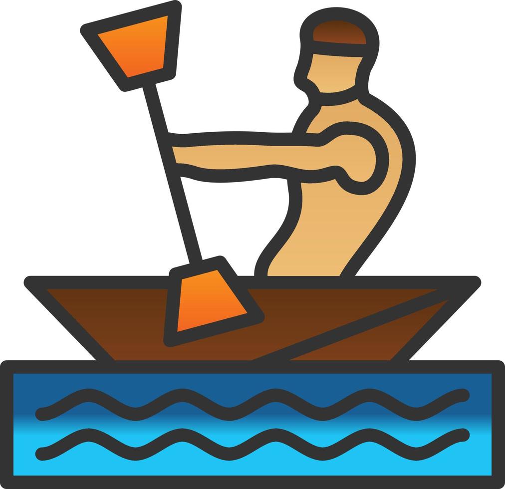 Kayaking Vector Icon Design