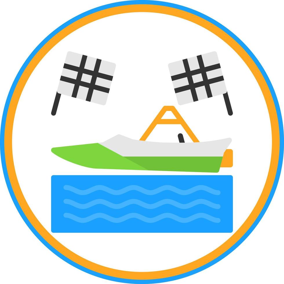 Powerboat Racing Vector Icon Design